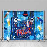 Aperturee - Aperturee Blue Plaid Tool Bib Pants Happy Fathers Day Backdrop